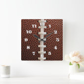 Fußball Schnürsenkel Textur Hintergrund Quadratische Wanduhr (Zuhause)