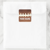 Fußball schnürt sich grafischen personalisierten quadratischer aufkleber (Tasche)