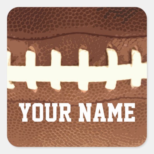 Fußball schnürt sich grafischen personalisierten quadratischer aufkleber (Vorderseite)