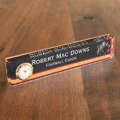 Fußball-Schreibtisch-Namensschild mit Uhr Namensplakette (Seite)