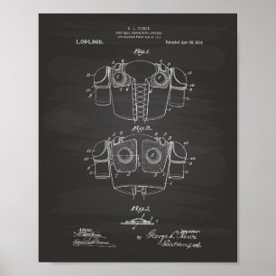 Fußball-Schutz 1914 Patent Kunst Kreidetafel Poster