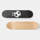Fußball; Schwarz & Dunkelgrau Streifen Skateboard (Horizontal)