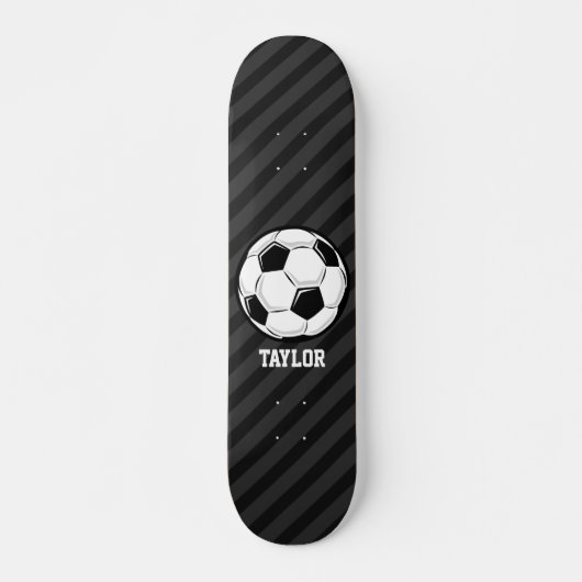 Fußball; Schwarz & Dunkelgrau Streifen Skateboard (Vorne)
