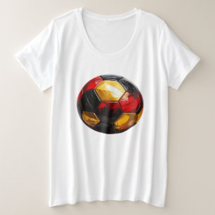 Fußball schwarz rot gold, Name in Flagge Große Größe T-Shirt