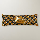 Fußball Schwarz und Braun Sportkissen Seitenschläferkissen (Rückseite)