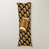 Fußball Schwarz und Braun Sportkissen Seitenschläferkissen (Vorderseite Vertikal)