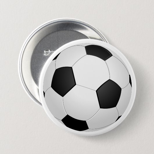 Fußball Schwarz und Weiß Classic Button (Vorne & Hinten)