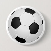 Fußball Schwarz und Weiß Classic Button (Vorderseite)