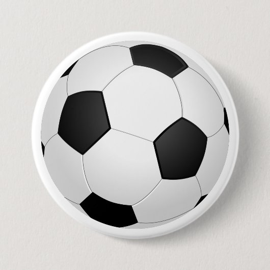 Fußball Schwarz und Weiß Classic Button (Vorderseite)