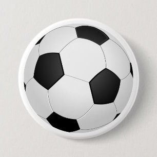 Fußball Schwarz und Weiß Classic Button