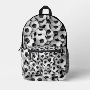 Fußball-Schwarz-weißes Sportmuster Bedruckter Rucksack