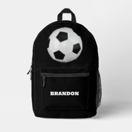 Fußball schwarzer stylischer benutzerdefinierter N Bedruckter Rucksack