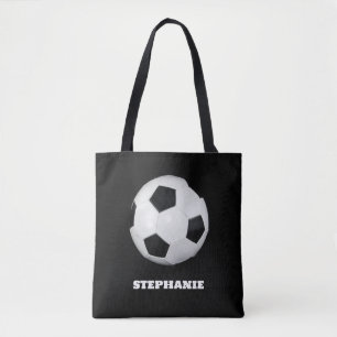 Fußball schwarzer stylischer benutzerdefinierter N Tasche