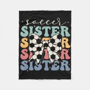 Fußball Schwester Vintage Sportliebhaber Schwester Fleecedecke
