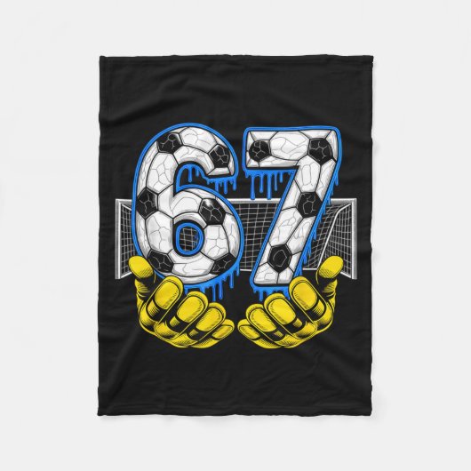 Fußball Sechs Sieben 67 Lustiges Gen Alpha Meme Fleecedecke (Vorderseite)