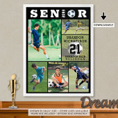 Fußball Senior Abschluss 6 FotoCollage Poster