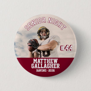 Fußball Senior Night benutzerdefiniertes Spielerfo Button