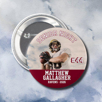 Fußball Senior Night benutzerdefiniertes Spielerfo Button