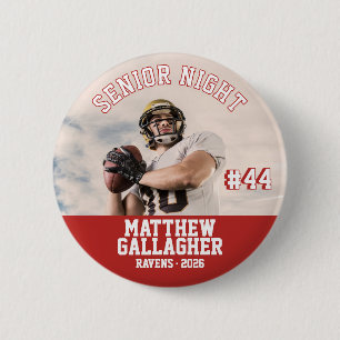 Fußball Senior Night benutzerdefiniertes Spielerfo Button