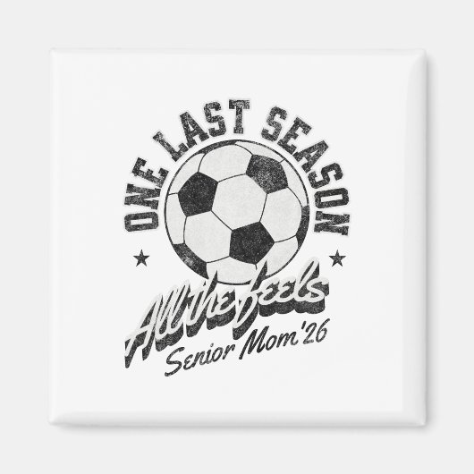 Fußball Seniorenmutter 2026 abgenutzt Magnet (Vorne)