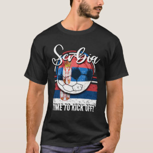 Fußball-Serbienflagge, Fußball-Retroball T-Shirt