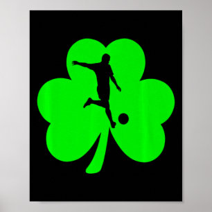 Fußball Shamrock Vintage St Patricks Day Baseball  Poster