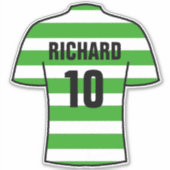 Fußball-Shirt-Design auf der Green Hoops Aufkleber (Vorderseite)