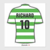 Fußball-Shirt-Design auf der Green Hoops Aufkleber (Blatt)