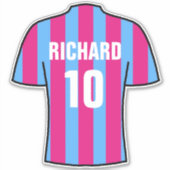 Fußball Shirt Design in Freude und Blau. Aufkleber (Vorderseite)