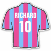 Fußball Shirt Design in Freude und Blau. Aufkleber (Vorderseite)