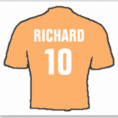 Fußball Shirt Design in Gold. Aufkleber (Vorderseite)