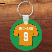 Fußball Shirt Design in Gold. Schlüsselanhänger (Vorderseite)