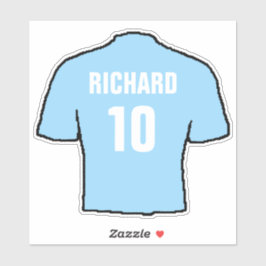 Fußball Shirt Design in hellblau. Aufkleber