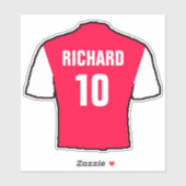 Fußball Shirt Design in Rot & Weiß. Aufkleber (Blatt)