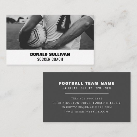 Fußball-Shirt, Fußballspieler/Trainer/Ref. Visitenkarte (Vorne/Hinten)