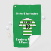 Fußball-Shirt im Grünen- und Weißabend Golfhandtuch (Insitu)