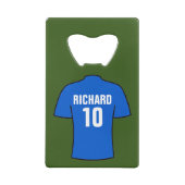 Fußball-Shirt in Blau Geldbeutel Flaschenöffner (Rückseite)