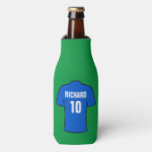 Fußball-Shirt in Blue Bottle Cooler Flaschenkühler (Flaschenvorderseite)