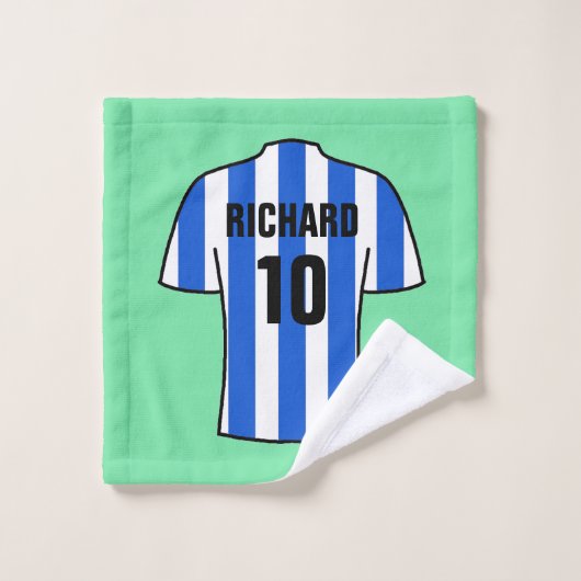 Fußball Shirt in Blue Stripes Wash Tuch (Waschlappen)