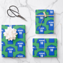 Fußball-Shirt in Blue Wrapping Paper Sheets