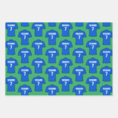 Fußball-Shirt in Blue Wrapping Paper Sheets Geschenkpapier Set (Vorderseite)