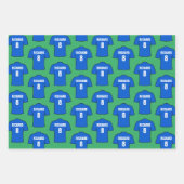 Fußball-Shirt in Blue Wrapping Paper Sheets Geschenkpapier Set (Vorderseite)