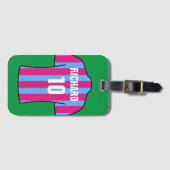 Fußball-Shirt in Claret & Blue Gepäckanhänger (Vorderseite (Horizontal))