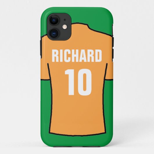 Fußball-Shirt in Old Gold Case-Mate iPhone Fall Hülle (Rückseite)