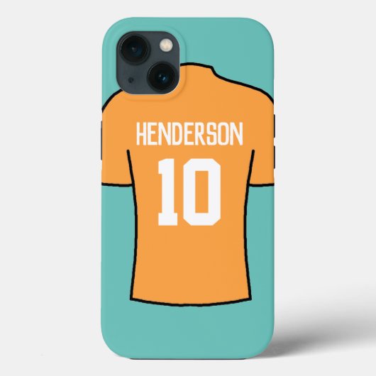 Fußball-Shirt in Orange mit Name und Nummer Case-Mate iPhone Hülle (Rückseite)