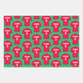Fußball-Shirt in roten Umschlagpapier-Blättern Geschenkpapier Set (Vorderseite 2)