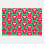 Fußball-Shirt in roten Umschlagpapier-Blättern Geschenkpapier Set (Vorderseite 3)