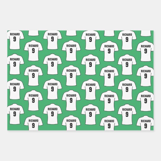 Fußball-Shirt in Weißverpackungspapierblättern Geschenkpapier Set (Vorderseite 2)
