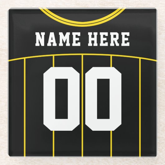 Fußball Shirt Name & Nummer Glasuntersetzer (Vorderseite)