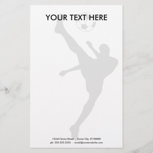 Fußball-Silhouette Briefpapier (Vorderseite)